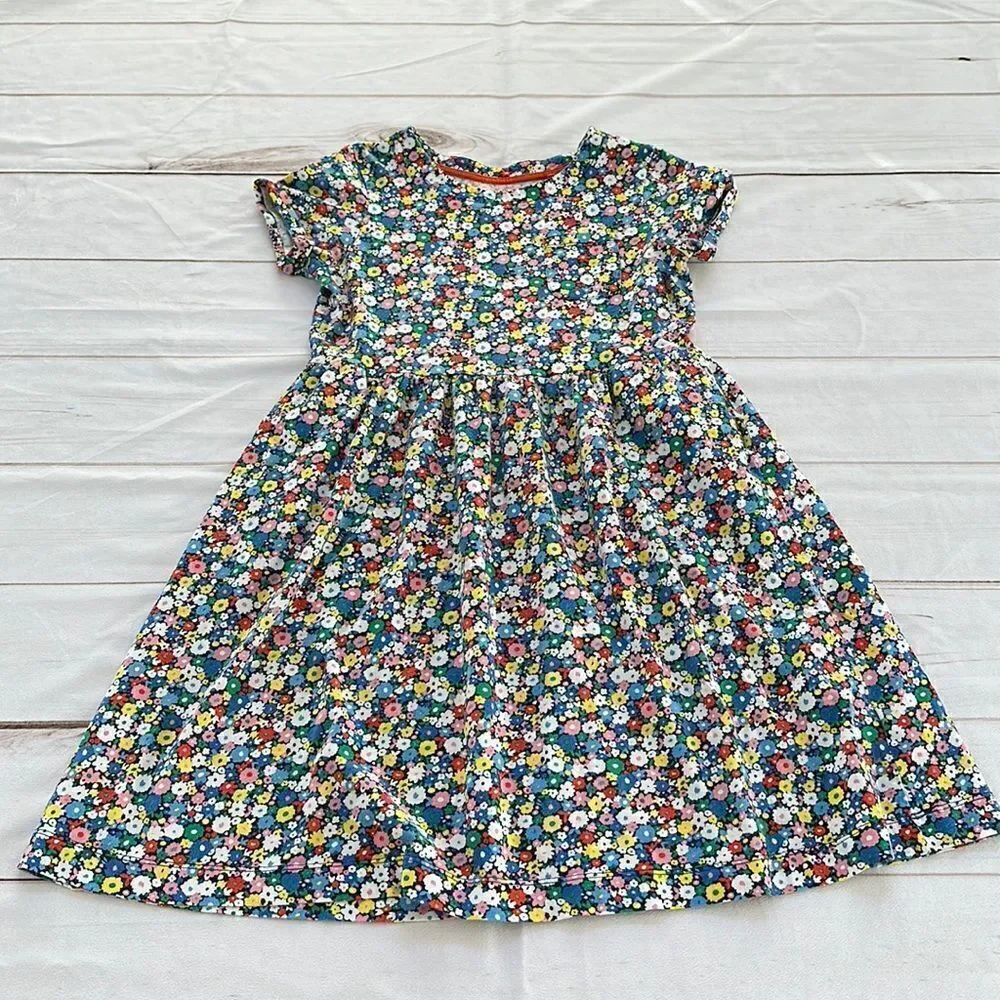 Mini Boden Elizabethan Blue Flowerpatch  Dress